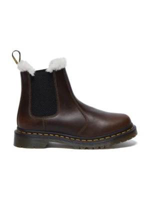 Zdjęcie produktu Dr. Martens sztyblety 2976 Leonore damskie kolor brązowy na płaskim obcasie ocieplone DM32016777