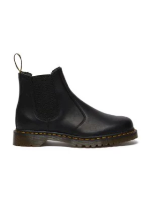 Dr. Martens sztyblety 2976 WL damskie kolor czarny na płaskim obcasie ocieplone DM31874001