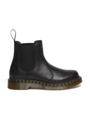 Dr. Martens sztyblety skórzane 2976 damskie kolor brązowy na płaskim obcasie DM30698001