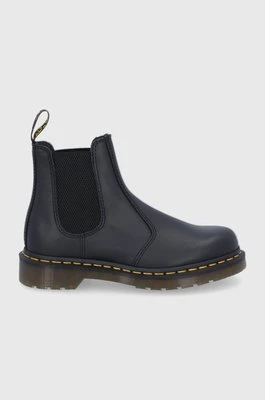 Dr. Martens Sztyblety skórzane 2976 kolor czarny na płaskim obcasie DM27100001