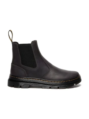Dr. Martens sztyblety skórzane Embury Chelsea Boot kolor szary na platformie DM42013020