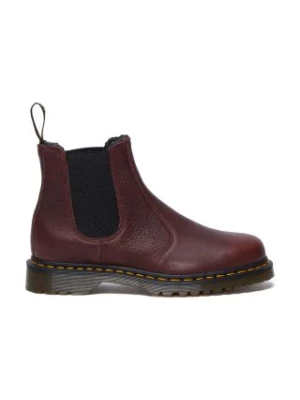 Dr. Martens workery 2976 WL damskie kolor bordowy na płaskim obcasie ocieplone DM31874600