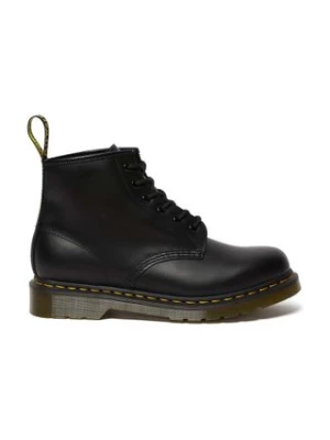 Dr. Martens workery skórzane 101 Yellow Stitch kolor czarny na płaskim obcasie DM26230001