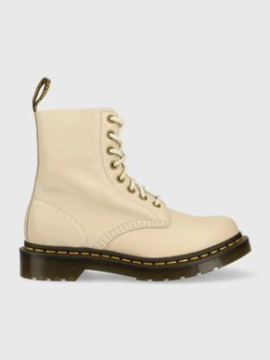 Dr. Martens workery skórzane 1460 Pascal damskie kolor beżowy na płaskim obcasie DM26802292