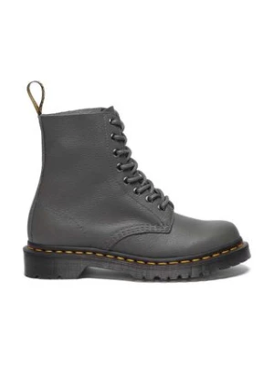 Dr. Martens workery skórzane 1460 Pascal damskie kolor szary na płaskim obcasie DM31693029