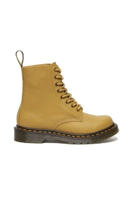 Dr. Martens workery skórzane 1460 Pascal kolor żółty na płaskim obcasie DM30920776