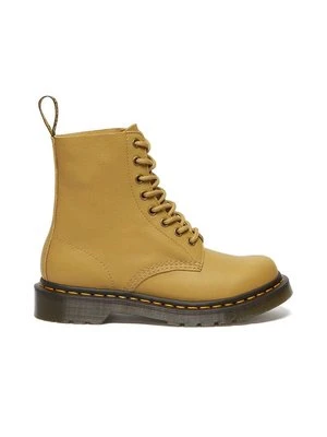 Dr. Martens workery skórzane 1460 Pascal kolor żółty na płaskim obcasie DM30920776