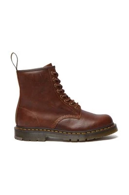 Dr. Martens workery skórzane 1460 SR kolor brązowy na płaskim obcasie DM32010205