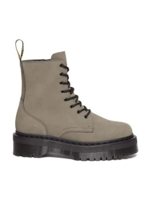 Dr. Martens workery skórzane Jadon damskie kolor szary na płaskim obcasie DM31296059