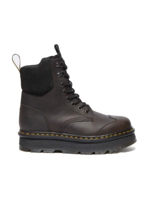 Dr. Martens workery skórzane Zebzag 8 Tie kolor brązowy na platformie lekko ocieplone DM32116733