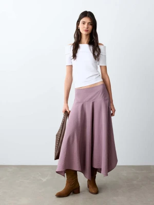 Drapowana spódnica midi pastelowy róż - Dziewczyna - - MANGO TEEN