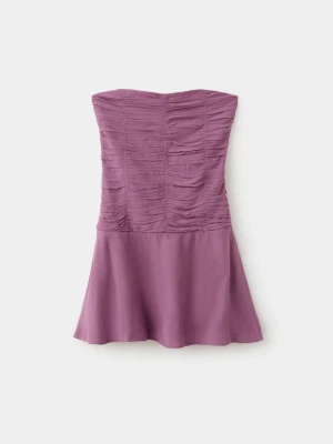 Drapowana sukienka bez ramiączek kasztanowy - Dziewczyna - - MANGO TEEN