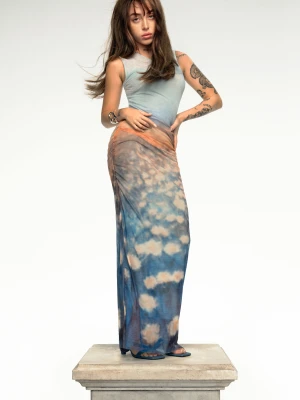 Sukienka drapowana nenufary Desigual