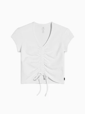 Drawstring Ruched Short Sleeve Top Converse