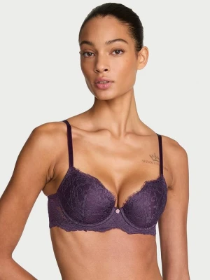 Dream Angels Biustonosz lekko usztywniany koronkowy Classic Demi Victoria's Secret Fioletowy