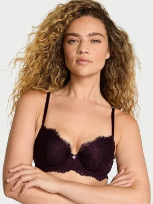 Dream Angels Biustonosz lekko usztywniany koronkowy Classic Demi Victoria's Secret Fioletowy