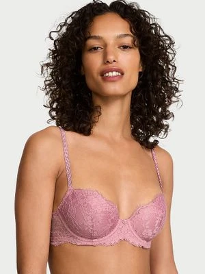 Dream Angels Biustonosz lekko usztywniany koronkowy z błyszczącymi ramiączkami Twinkle Strap Demi Victoria's Secret