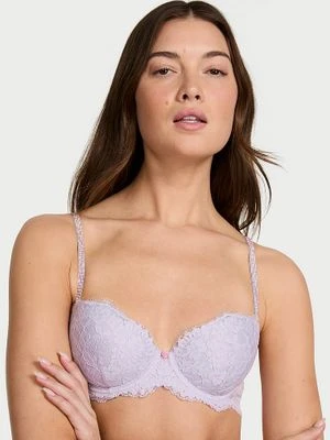 Dream Angels Biustonosz lekko usztywniany koronkowy z błyszczącymi ramiączkami Twinkle Strap Demi Victoria's Secret