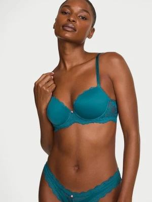 Dream Angels Biustonosz lekko usztywniany z koronką Lace Demi Victoria's Secret Niebieski