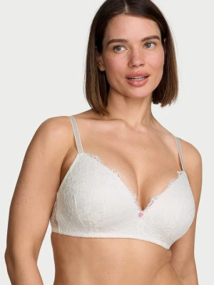 Dream Angels Biustonosz push-up koronkowy bez fiszbin Victoria's Secret Biały