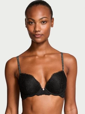 Dream Angels Biustonosz push-up koronkowy z błyszczącymi ramiączkami Twinkle Strap Victoria's Secret