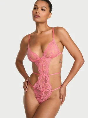 Dream Angels Body koronkowe z paseczkami Dare to Dream Victoria's Secret Różowy