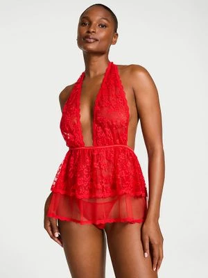 Dream Angels Fartuszek koronkowy i stringi Lace Tulle Babydoll Victoria's Secret