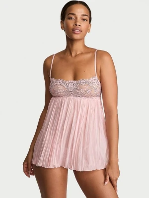 Dream Angels Halka i stringi Dream Lace Pleated Babydoll Victoria's Secret Różowy