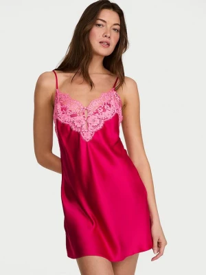 Dream Angels Koszulka nocna satynowa Lace-Trim Victoria's Secret Różowy