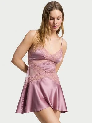 Dream Angels Koszulka nocna satynowa z koronką Lace and Satin Flounce Slip Victoria's Secret