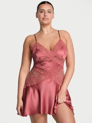 Dream Angels Koszulka nocna satynowa z koronką Lace and Satin Flounce Slip Victoria's Secret