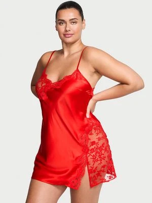 Dream Angels Koszulka nocna satynowa z koronką Lace-Trim Asymmetric Victoria's Secret 6AH6