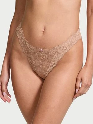 Dream Angels Majtki brazyliany koronkowe Brazilian Victoria's Secret Beżowy