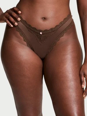 Dream Angels Majtki brazyliany z koronką Lace Trim Brazilian Victoria's Secret