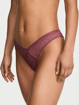 Dream Angels Majtki koronkowe brazyliany Lace and Mesh Victoria's Secret Różowy