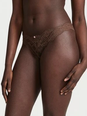 Dream Angels Majtki koronkowe Lace Bikini Victoria's Secret Brązowy