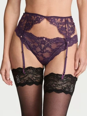 Dream Angels Pas do pończoch koronkowy Victoria's Secret Fioletowy