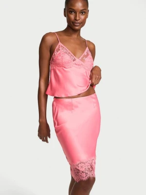 Dream Angels Spódnica satynowa wykończona koronką Victoria's Secret Różowy