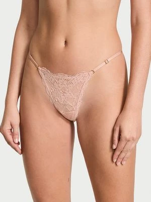 Dream Angels Stringi koronkowe z regulowanymi paskami Lace V-String Victoria's Secret