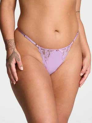 Dream Angels Stringi z koronką z regulowanymi paskami Lace-Trim V-String Victoria's Secret