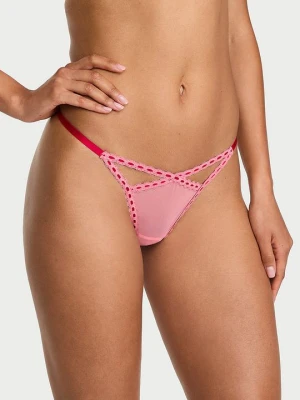 Dream Angels Stringi z siateczki Ribbon Slot Victoria's Secret Różowy