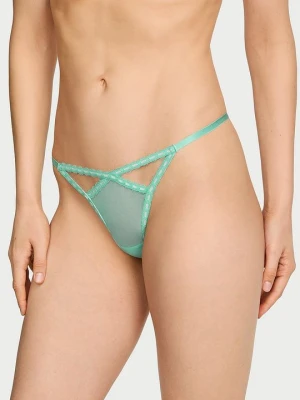 Dream Angels Stringi z siateczki Ribbon Slot Victoria's Secret Zielony