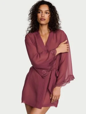 Dream Angels Szlafrok z szyfonu i koronki Victoria's Secret Różowy