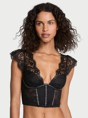 Dream Angels Top gorsetowy z minirękawkami Twinkle Lace Victoria's Secret