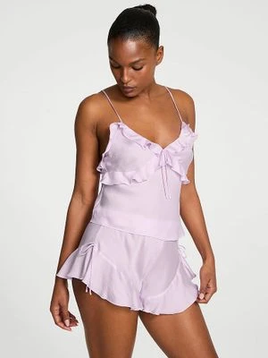 Dream Angels Zestaw satynowy do spania - top na ramiączkach i szorty Flutter Victoria's Secret