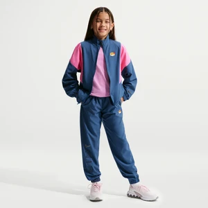 Dres piłkarski z tkaniny z zamkiem na całej długości dla dużych dzieci Kylian Mbappé - Niebieski Nike