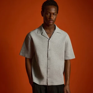 Dresowa koszula z krótkim rękawem jasnoszara House