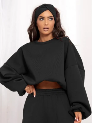 Dresowa opaska turban - czarna  magmac 