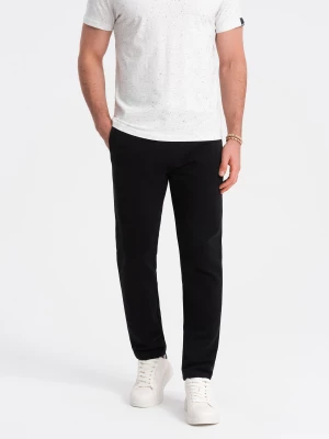 Dresowe spodnie męskie z nogawką bez ściągacza - czarne V5 OM-PABS-0206
 -                                    XL