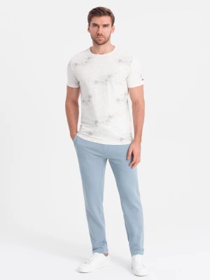 Dresowe spodnie męskie z nogawką bez ściągacza - jasnoniebieskie V7 OM-PABS-0206
 -                                    XL